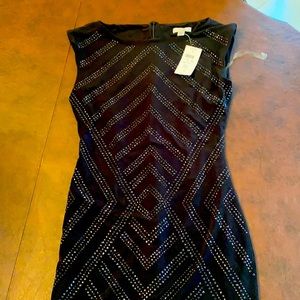 Cache XS black rhinestone cocktail  dress